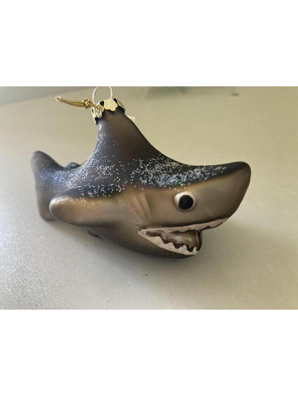Living Quarters Tropical SeaLife Brown Shark Blown Glass Ornament (4" L)